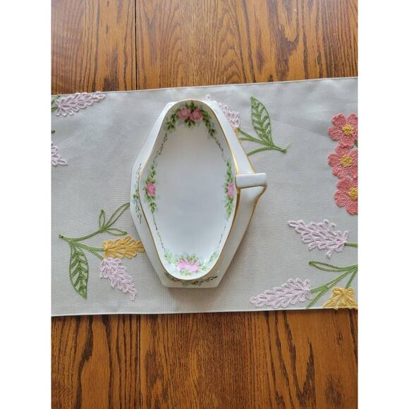 Vintage Limoges Tray Dish, France T&V, Handle BonBon Dish Tray, Pink Roses - Picture 4 of 6